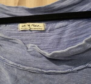 We The Free Light Blue Ribbed Knit Sweatshirt